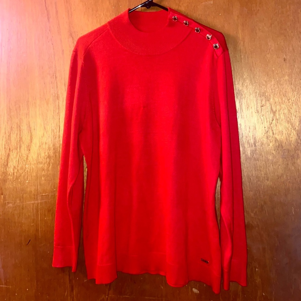 Calvin Klein Red Turtleneck Sweater.